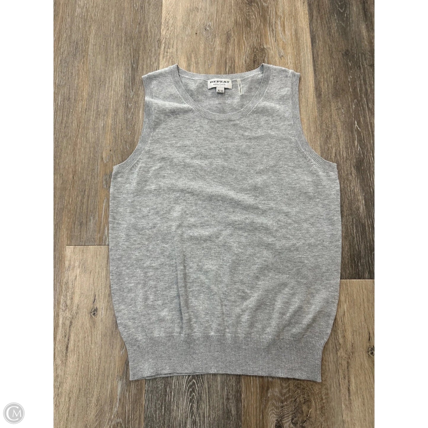 Sweater Short Sleeve By Repeat Easy Knit In Grey, Size: XS