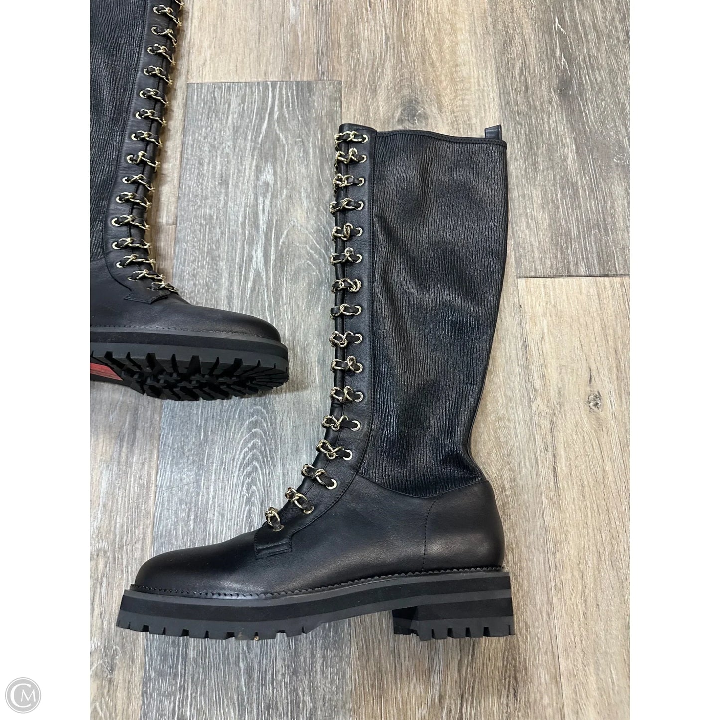 Boots Knee Flats By Cecelia In Black, Size: 7