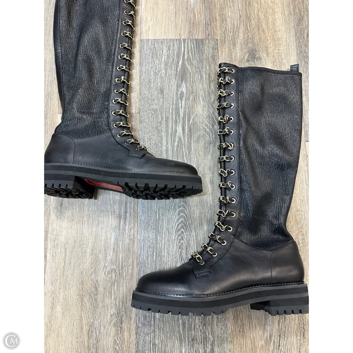 Boots Knee Flats By Cecelia In Black, Size: 7