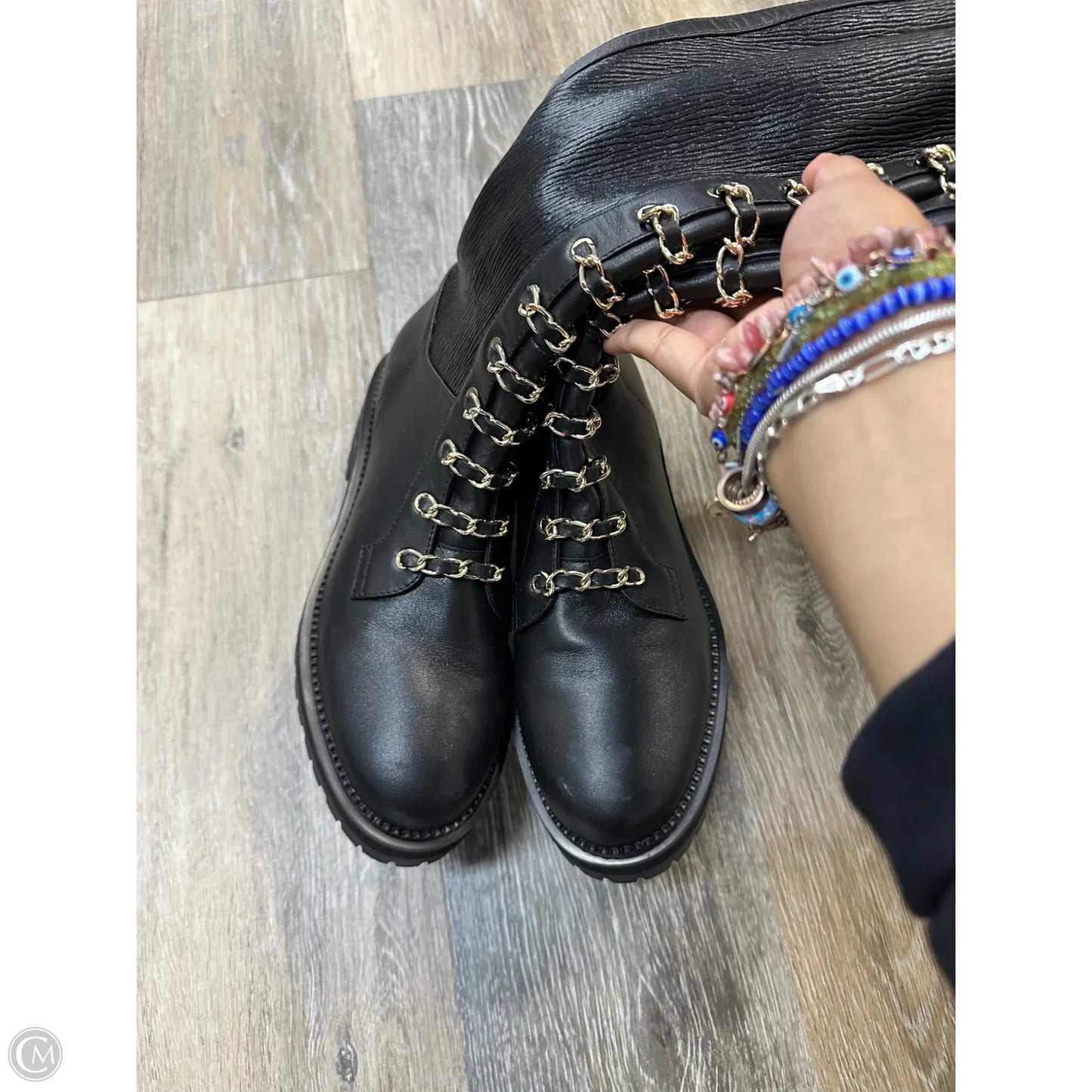 Boots Knee Flats By Cecelia In Black, Size: 7