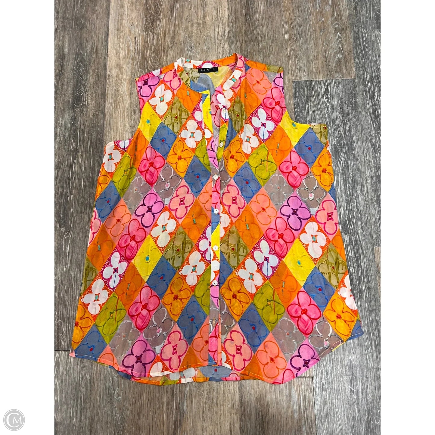 Top Sleeveless By AP NY In Multi-colored, Size: L