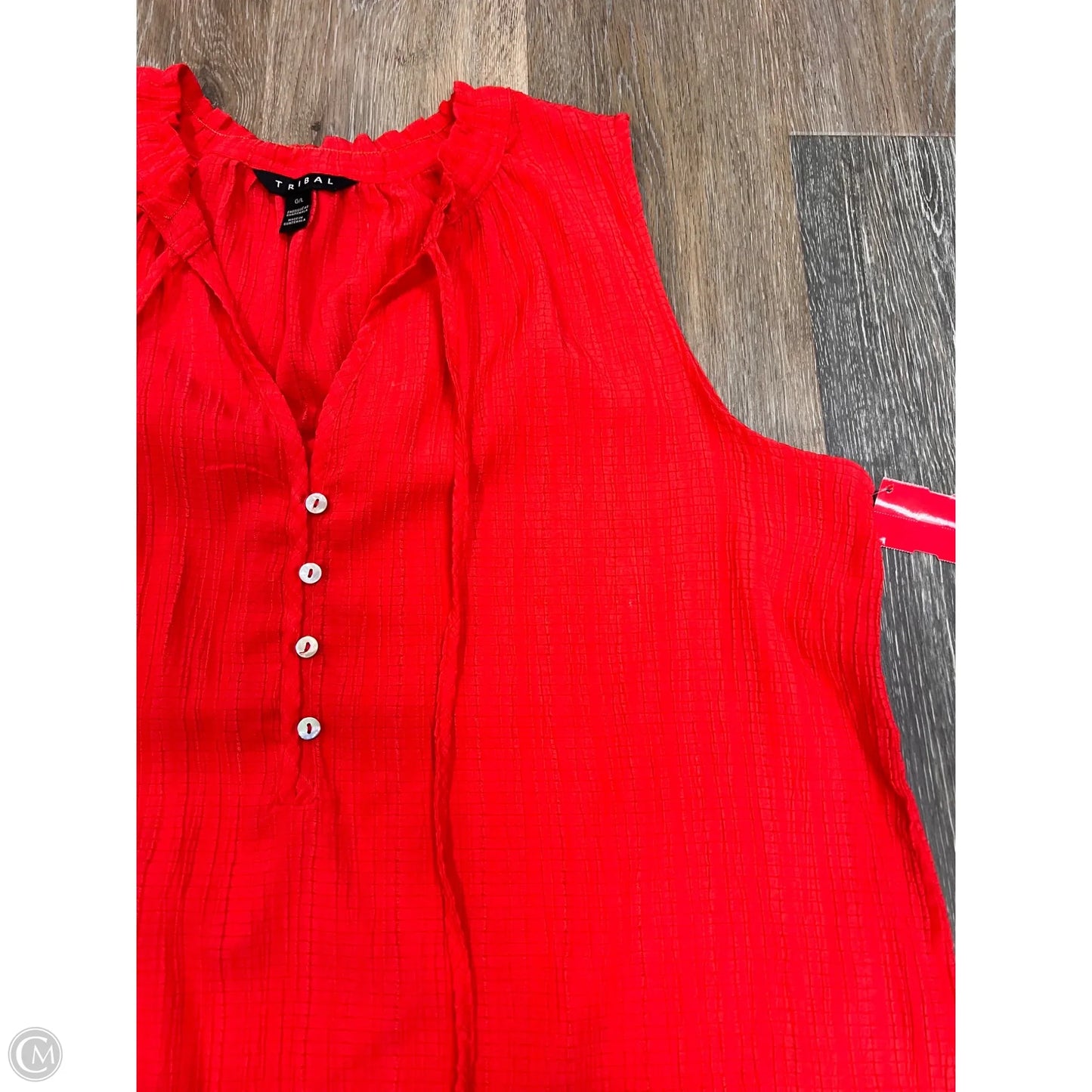 Top Sleeveless By Tribal In Red, Size: L