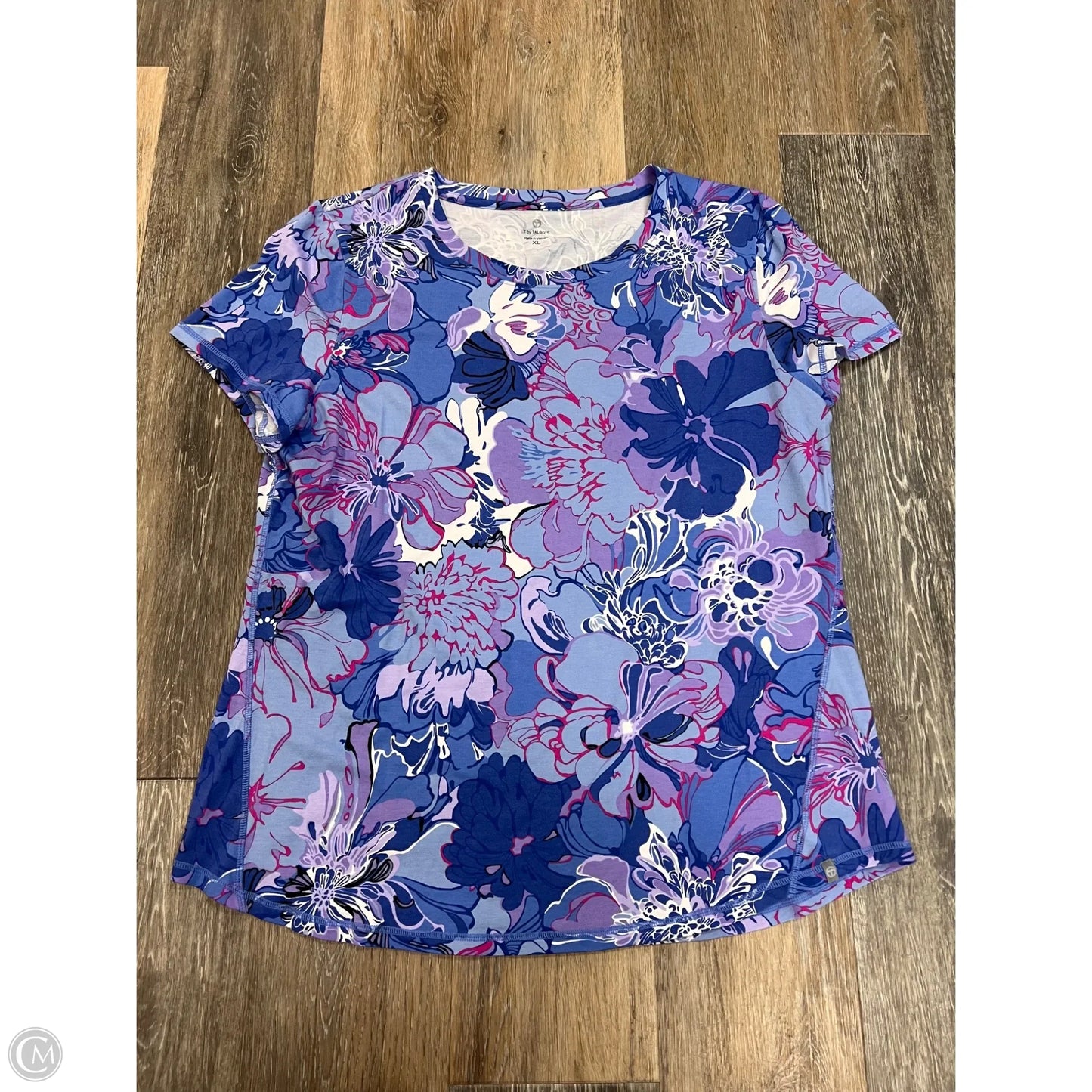 Top Short Sleeve By Talbots In Blue, Size: Xl