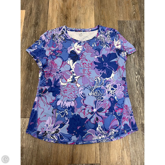 Top Short Sleeve By Talbots In Blue, Size: Xl