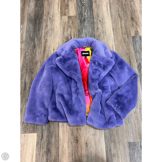 Jacket Faux Fur & Sherpa By APPARIS In Purple, Size: Xs