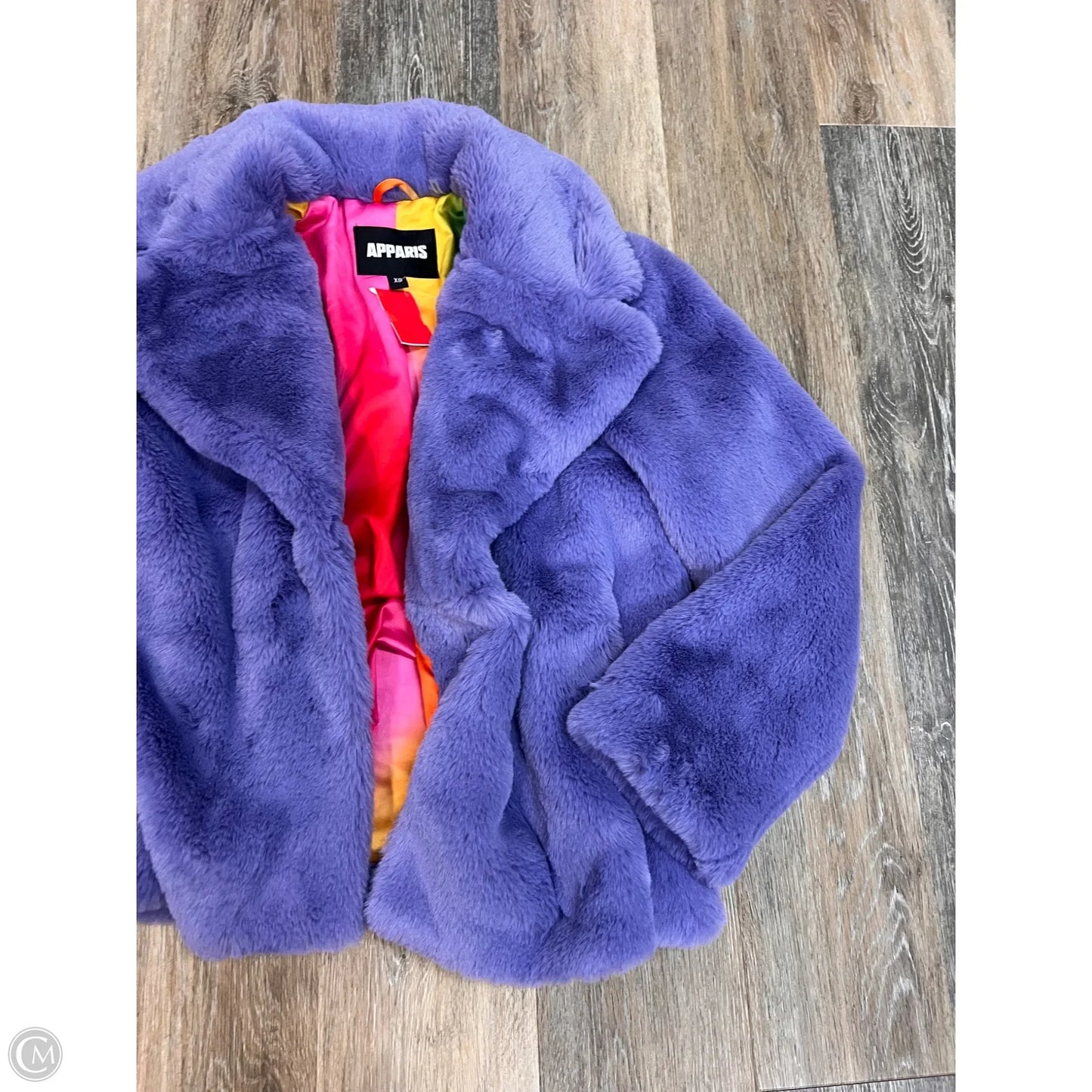Jacket Faux Fur & Sherpa By APPARIS In Purple, Size: Xs