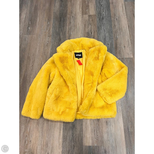 Jacket Faux Fur & Sherpa By APPARIS In Yellow, Size: Xs