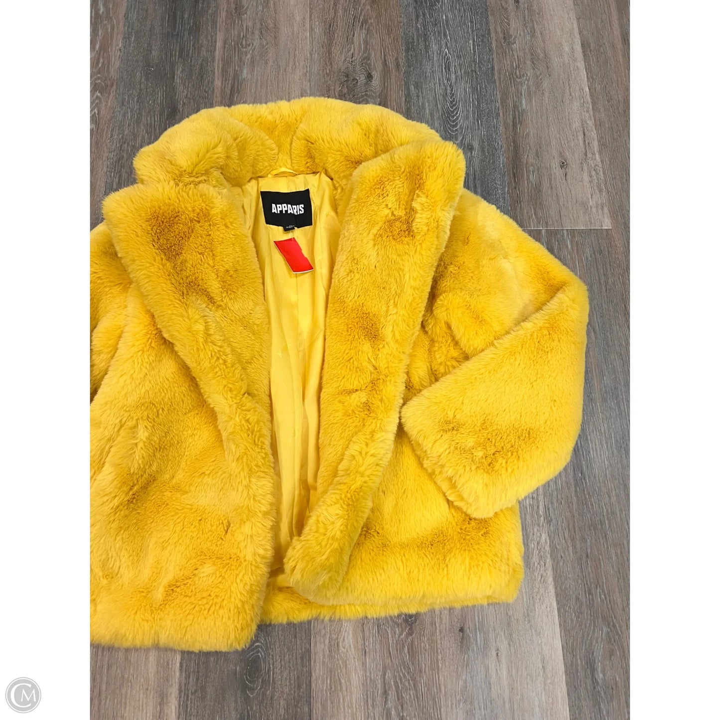 Jacket Faux Fur & Sherpa By APPARIS In Yellow, Size: Xs