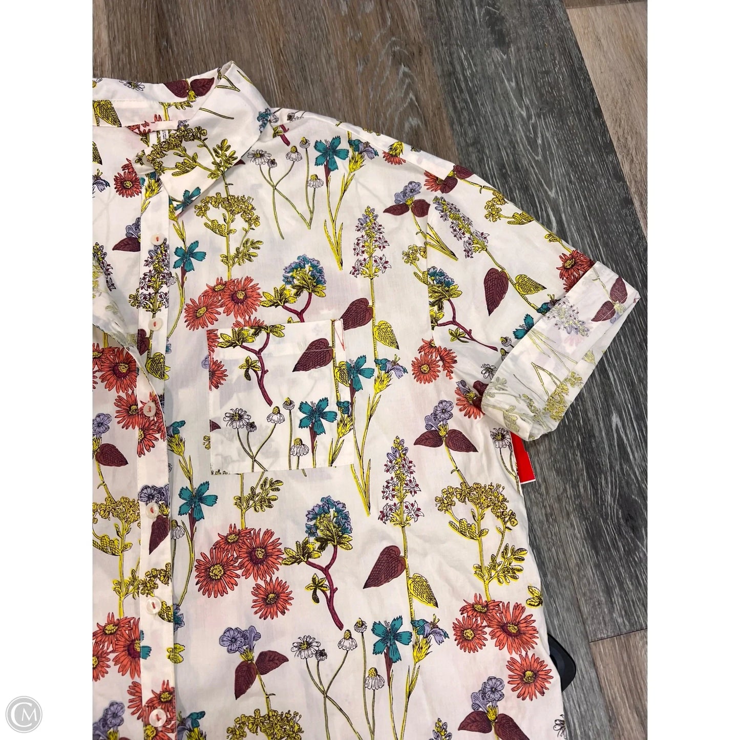 Blouse Short Sleeve By Anthropologie In Floral Print, Size: Xs