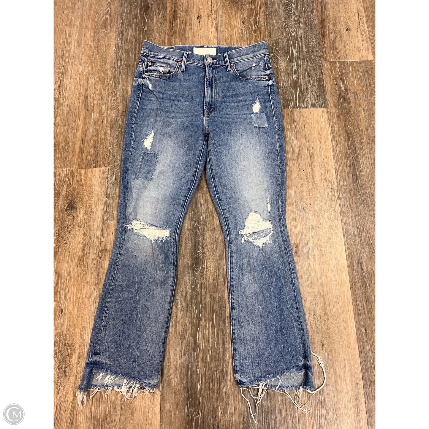 Jeans Straight By Mother In Blue Denim, Size: 4