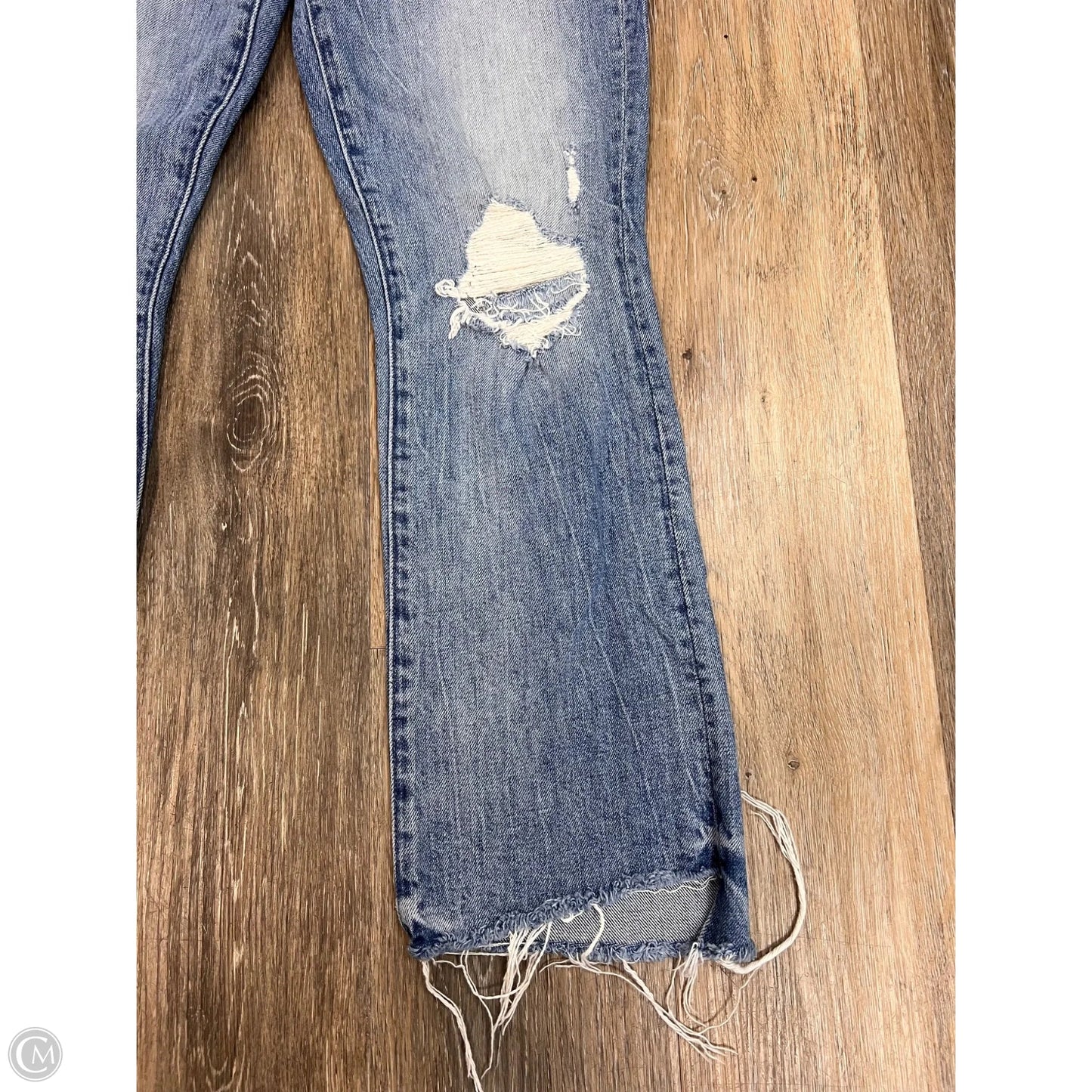 Jeans Straight By Mother In Blue Denim, Size: 4