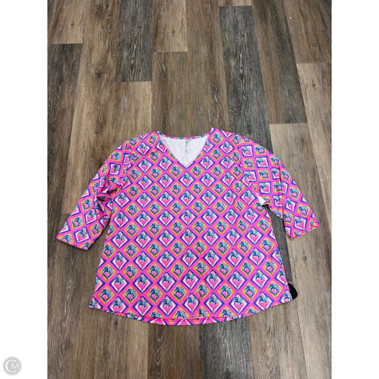 Top Long Sleeve By Lulu B In Pink, Size: 1x