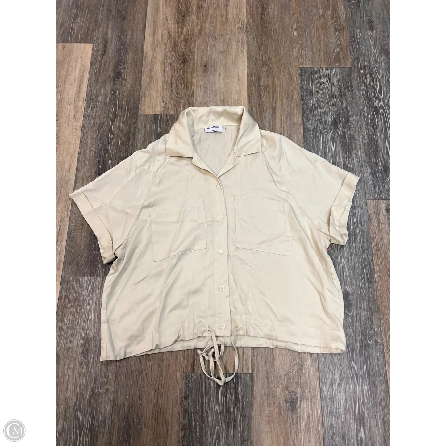 Blouse Short Sleeve By Lna In Cream, Size: S