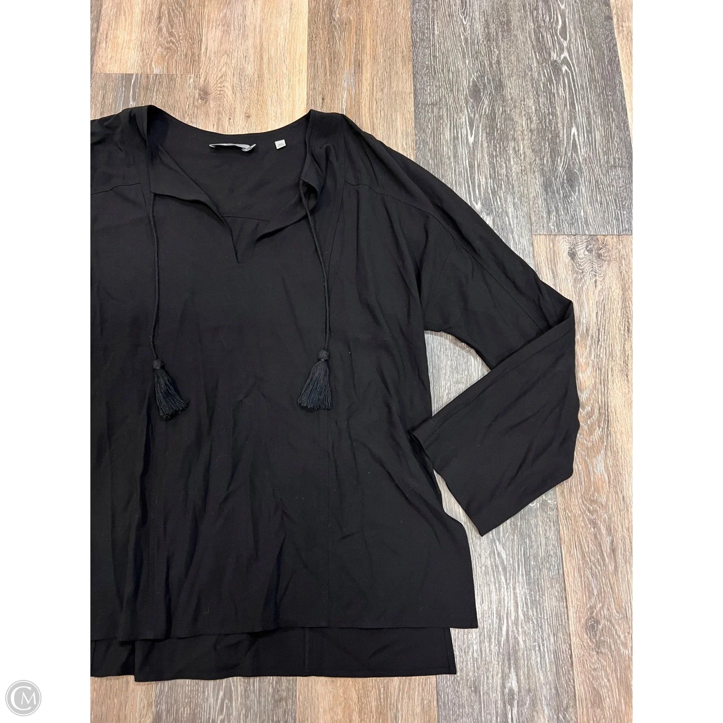 Blouse Long Sleeve By Vince In Black, Size: M