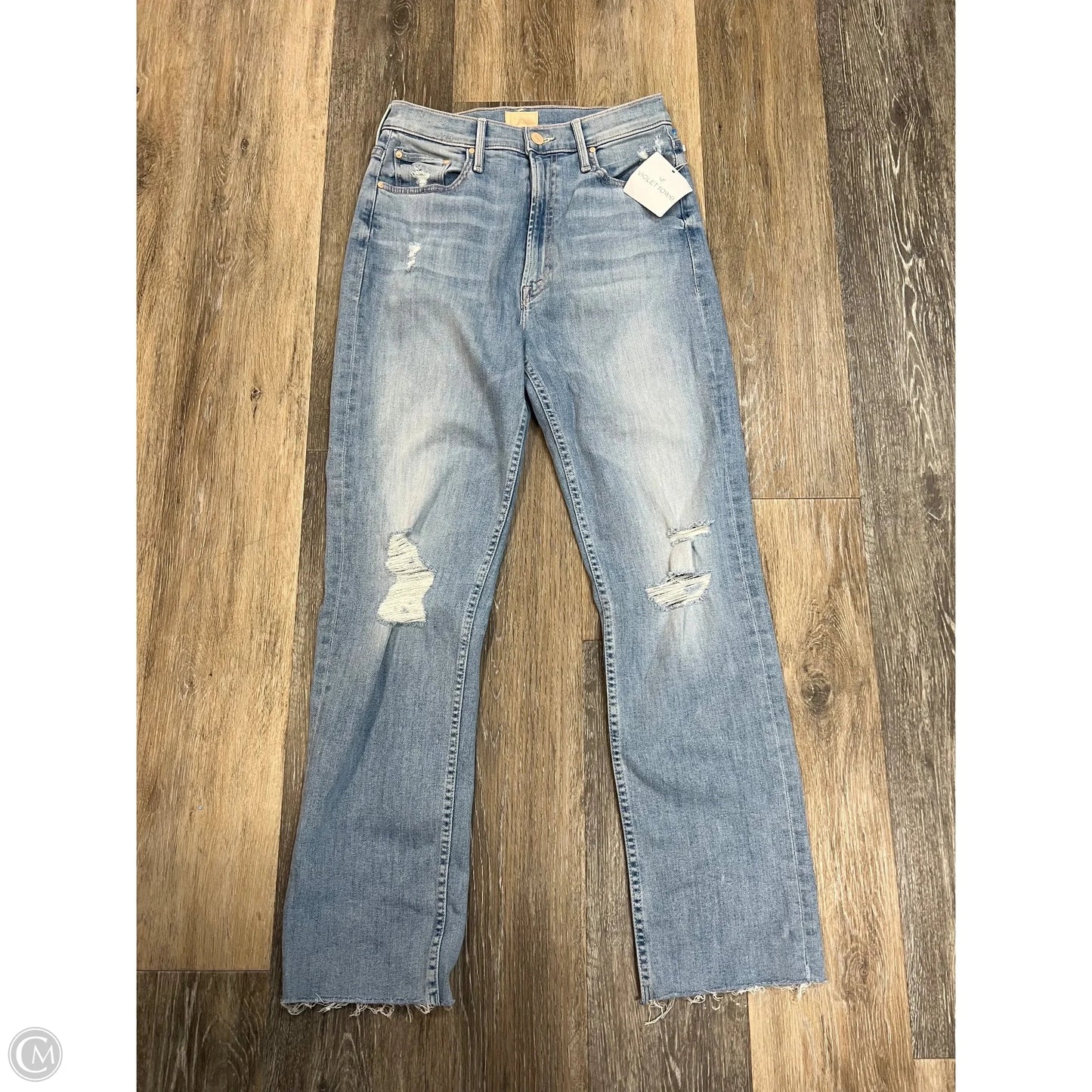 Jeans Straight By Mother In Blue Denim, Size: 4/27