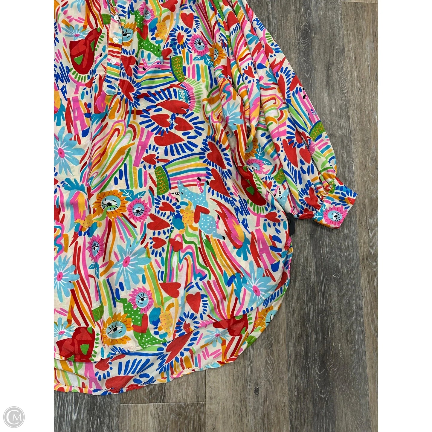 Blouse Long Sleeve By Gold and Silver Paris In Multi-colored, Size: Xl