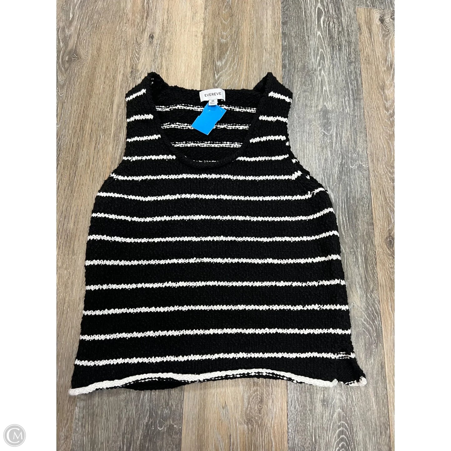 Sweater Short Sleeve By Evereve In Striped Pattern, Size: Xs