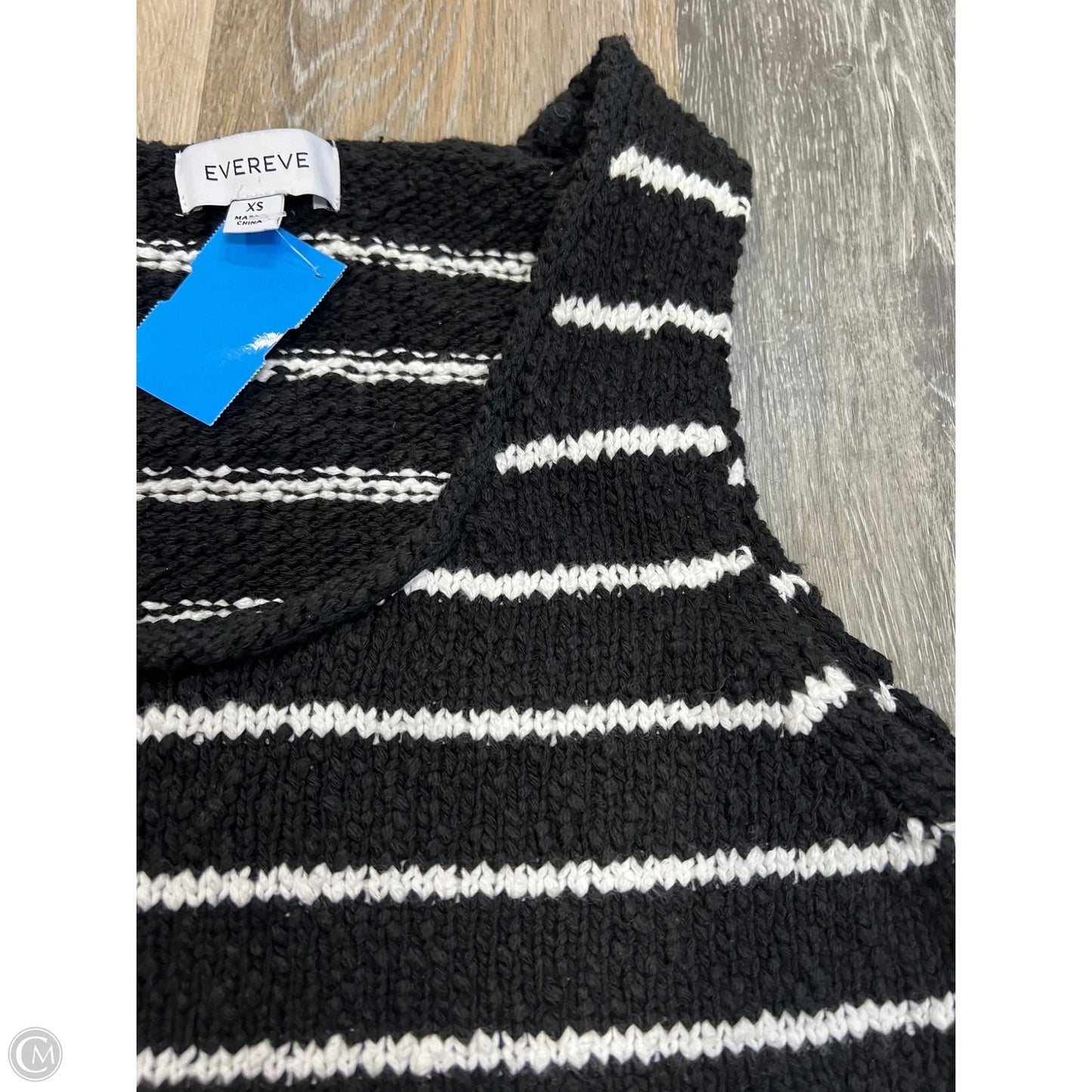 Sweater Short Sleeve By Evereve In Striped Pattern, Size: Xs