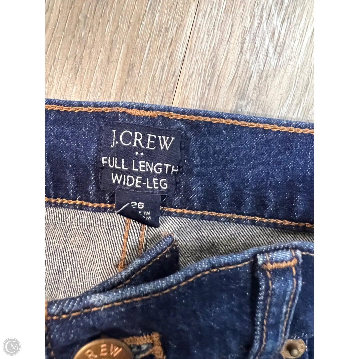 Jeans Wide Leg By J. Crew In Blue Denim, Size: 2/26