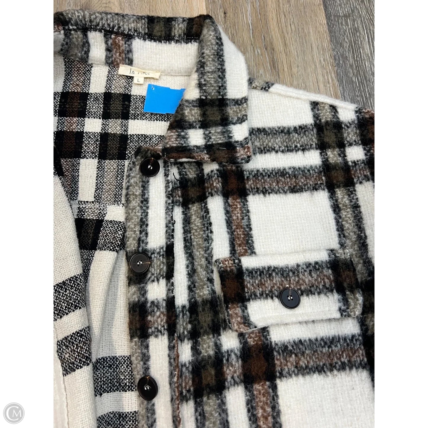 Jacket Shirt By La Miel In Plaid Pattern, Size: L
