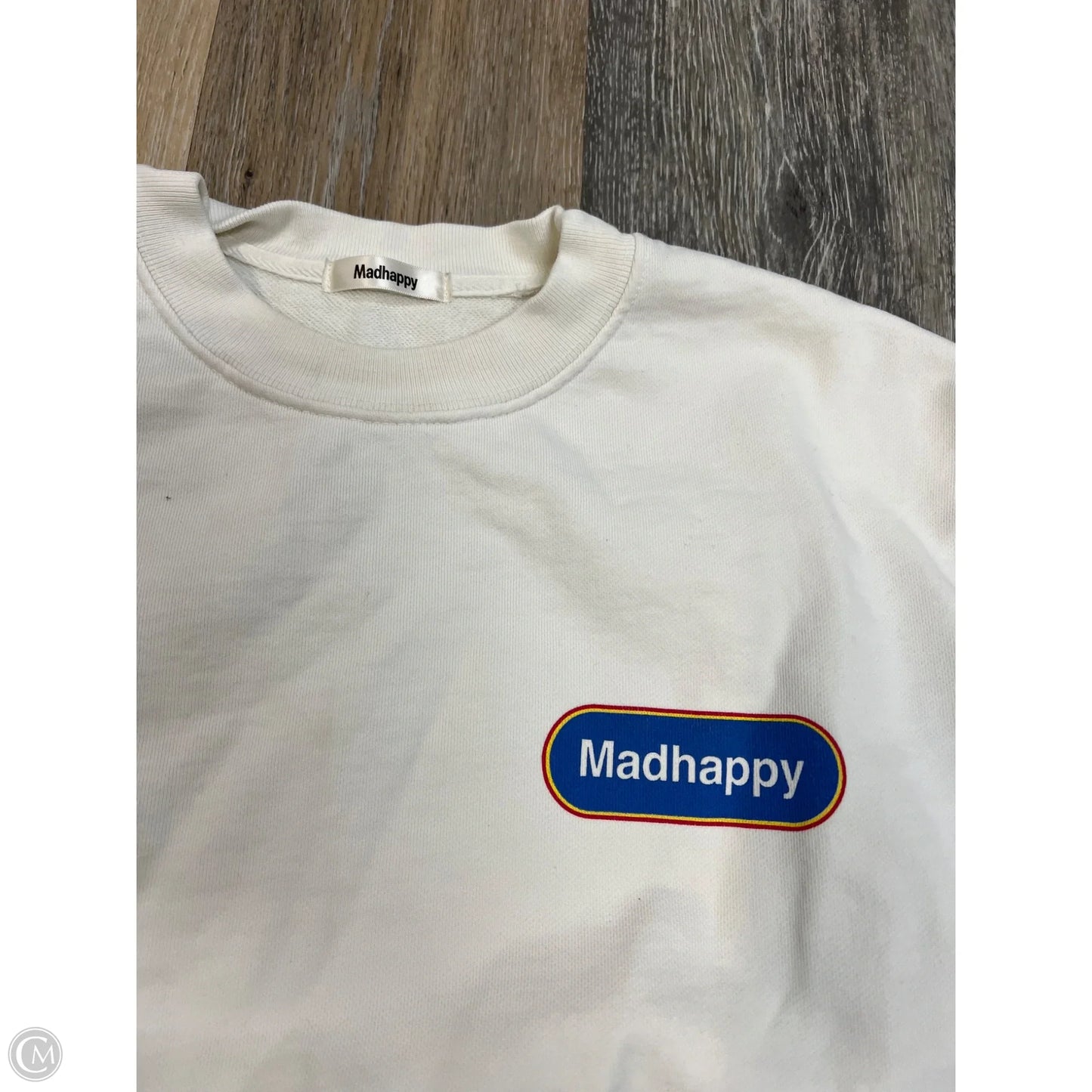 Sweatshirt Crewneck By MadHappy In White, Size: S