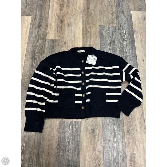 Sweater Cardigan By Aaron and Amber In Striped Pattern, Size: L