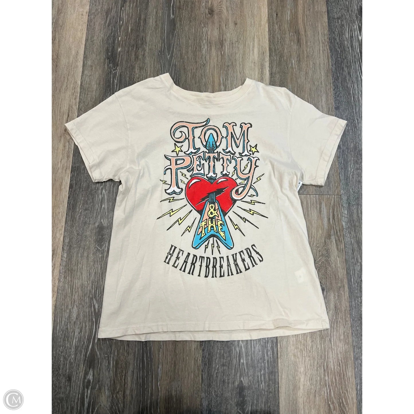 Top Short Sleeve By LETLUV Anthropologie In Cream, Size: Xs