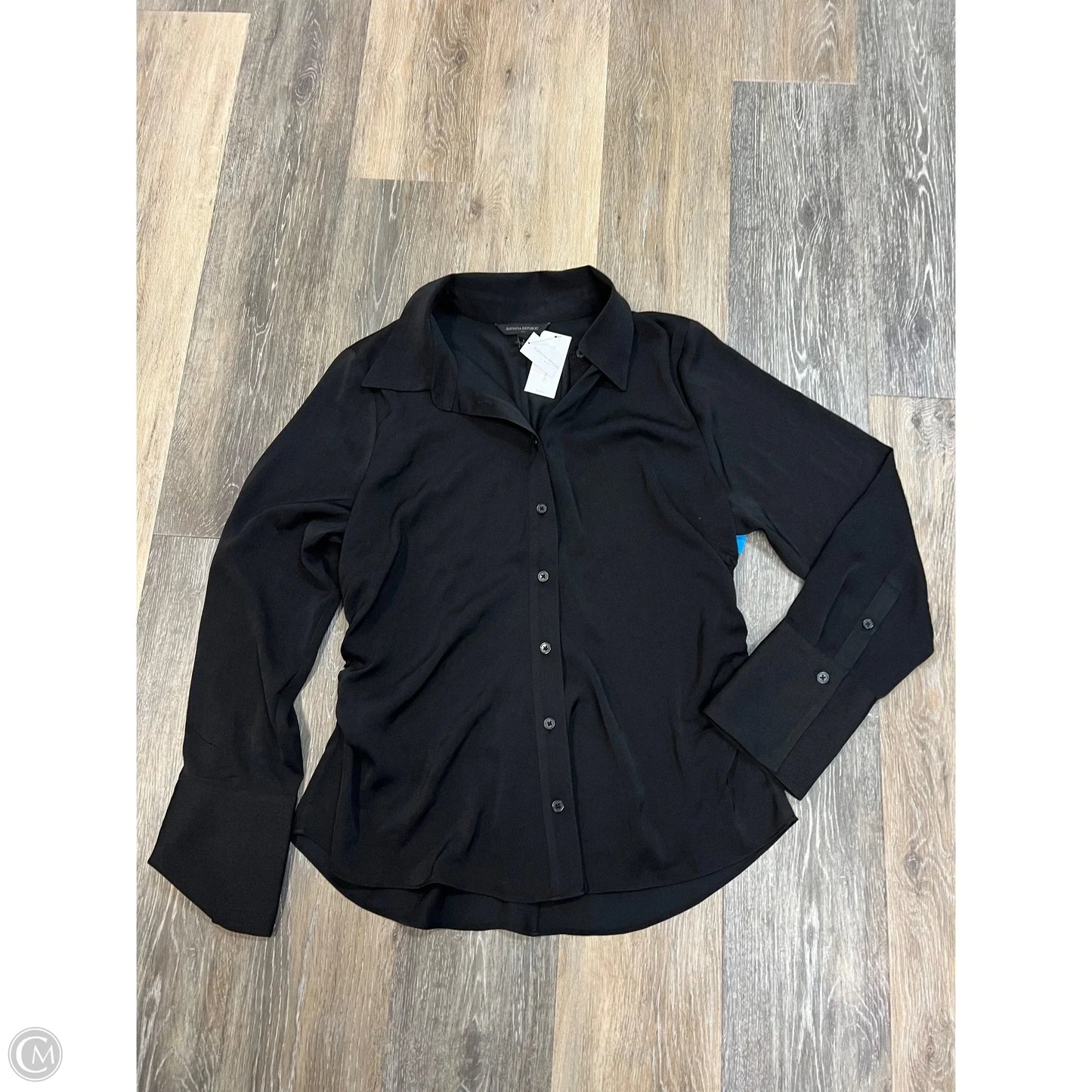 Blouse Long Sleeve By Banana Republic In Black, Size: L