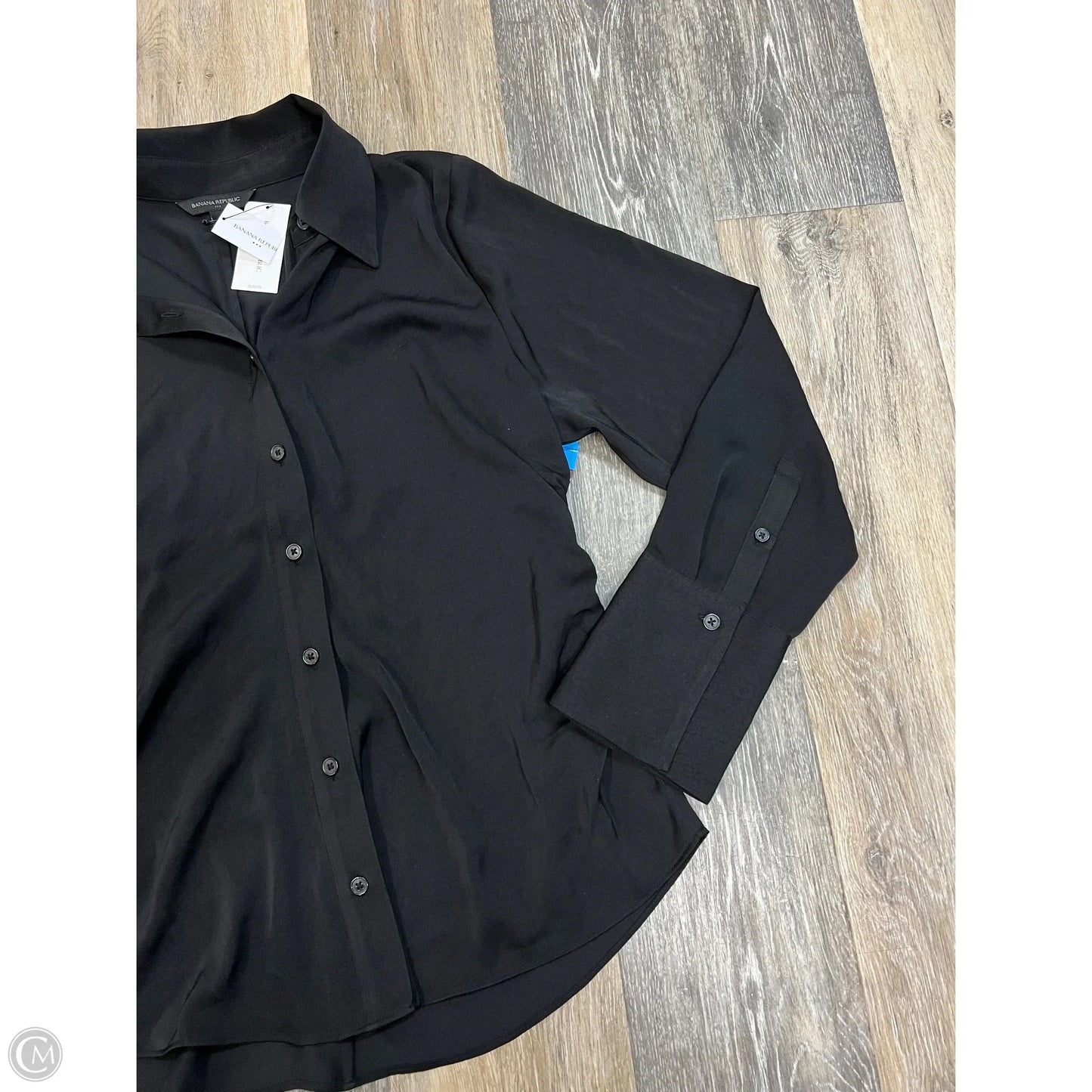 Blouse Long Sleeve By Banana Republic In Black, Size: L