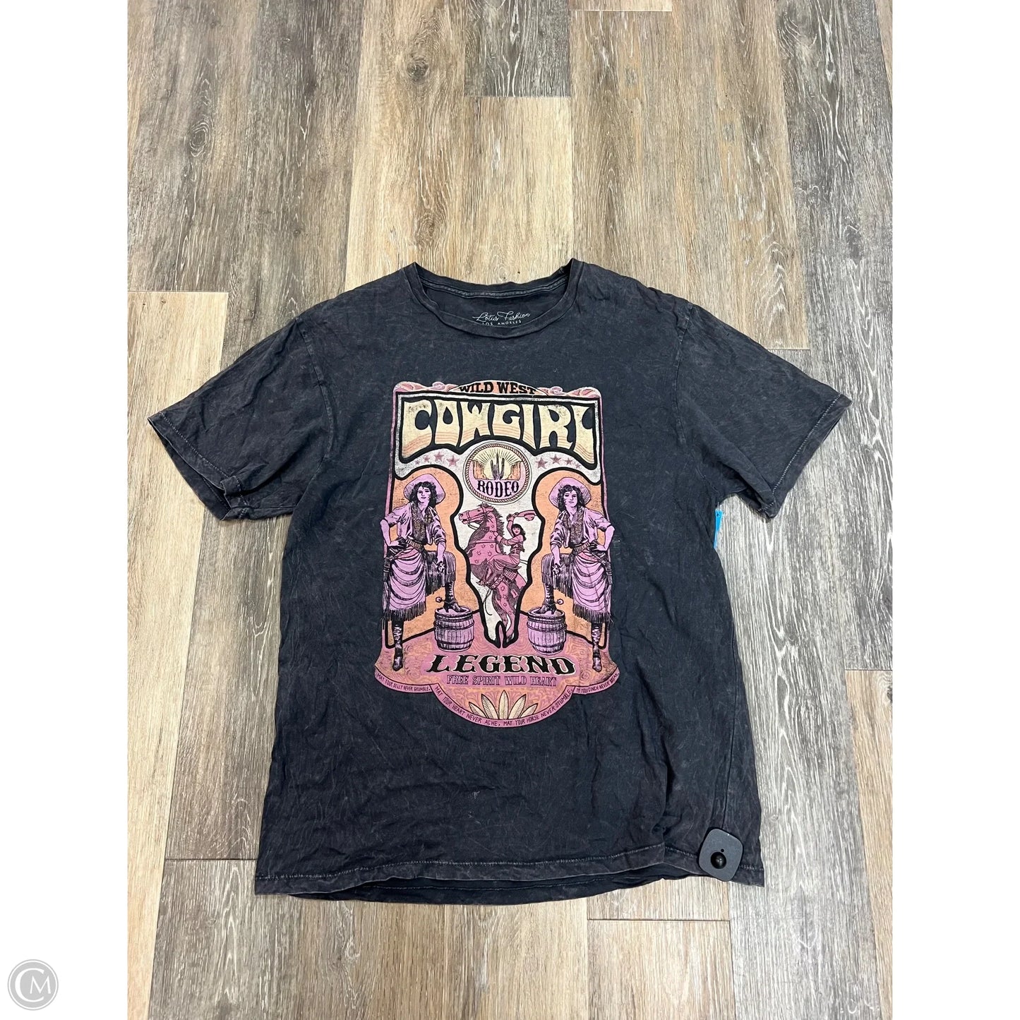 Top Short Sleeve By Lotus Fashion In Grey, Size: L