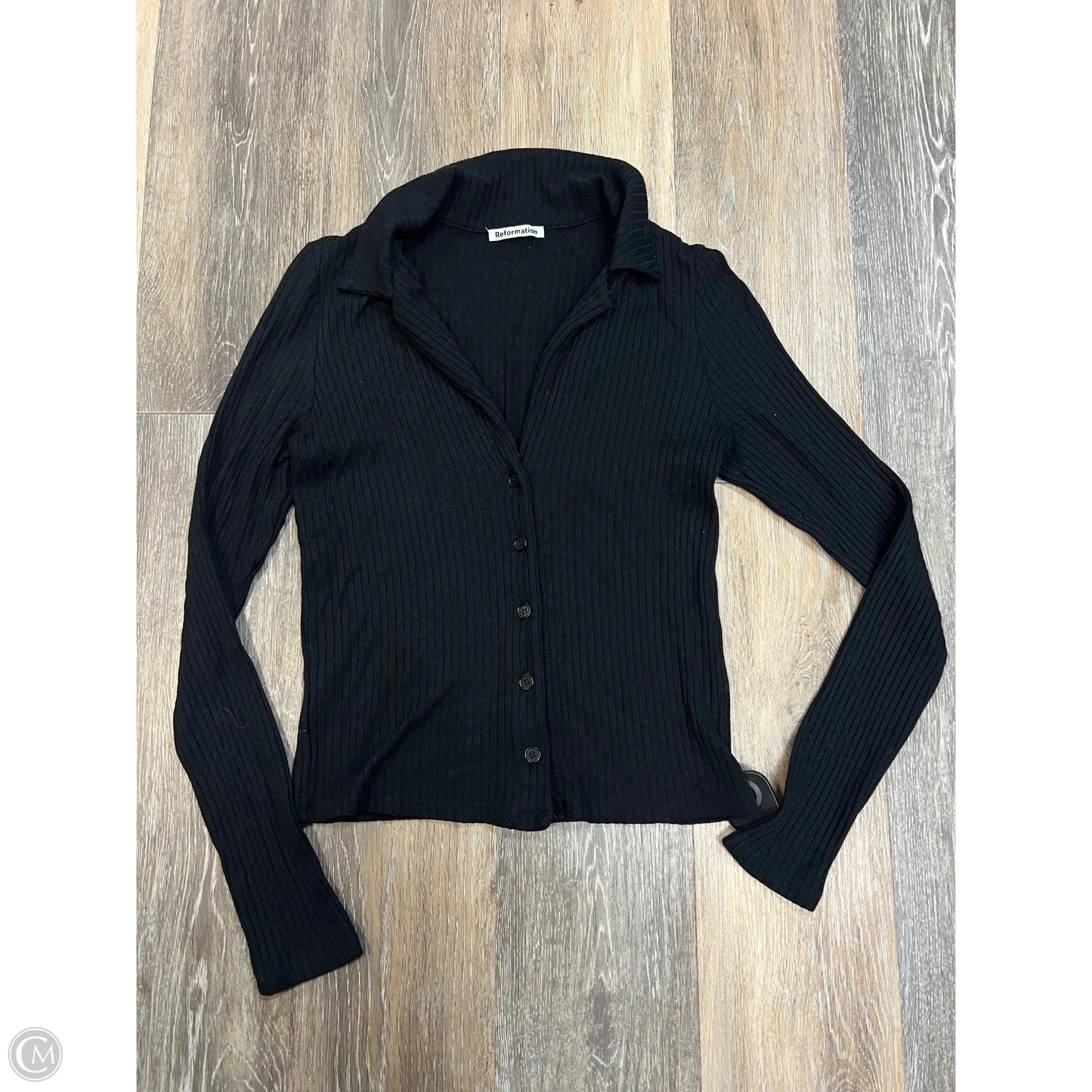 Top Long Sleeve By Reformation In Black, Size: M