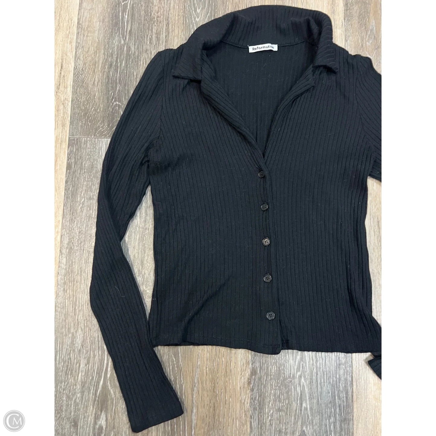 Top Long Sleeve By Reformation In Black, Size: M