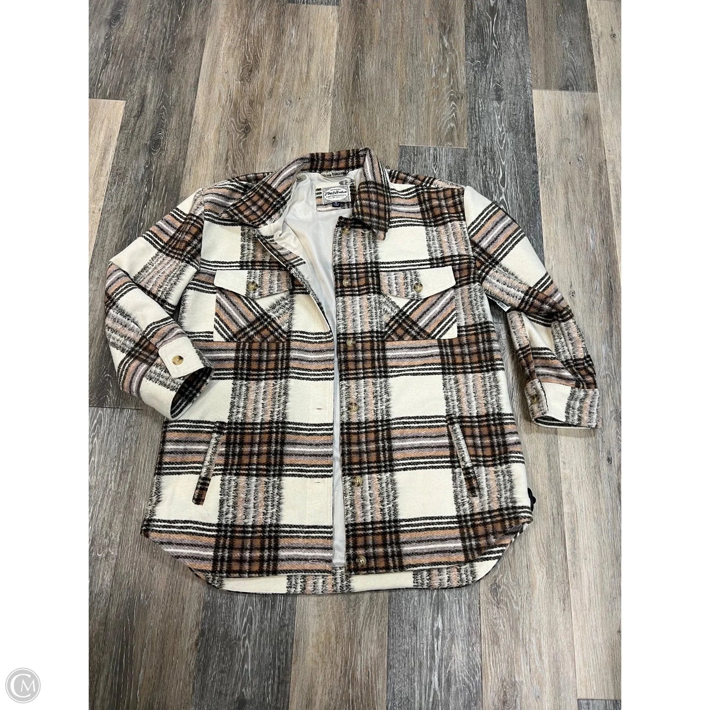 -Jacket Shirt By Flag of Anthem In Plaid Pattern, Size: M