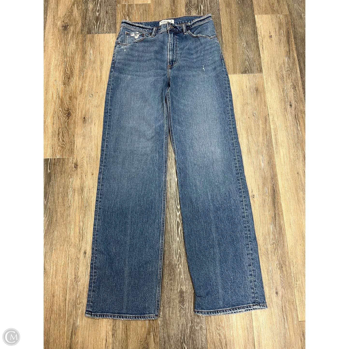 -Jeans Straight By Abercrombie And Fitch In Blue Denim, Size: 10l