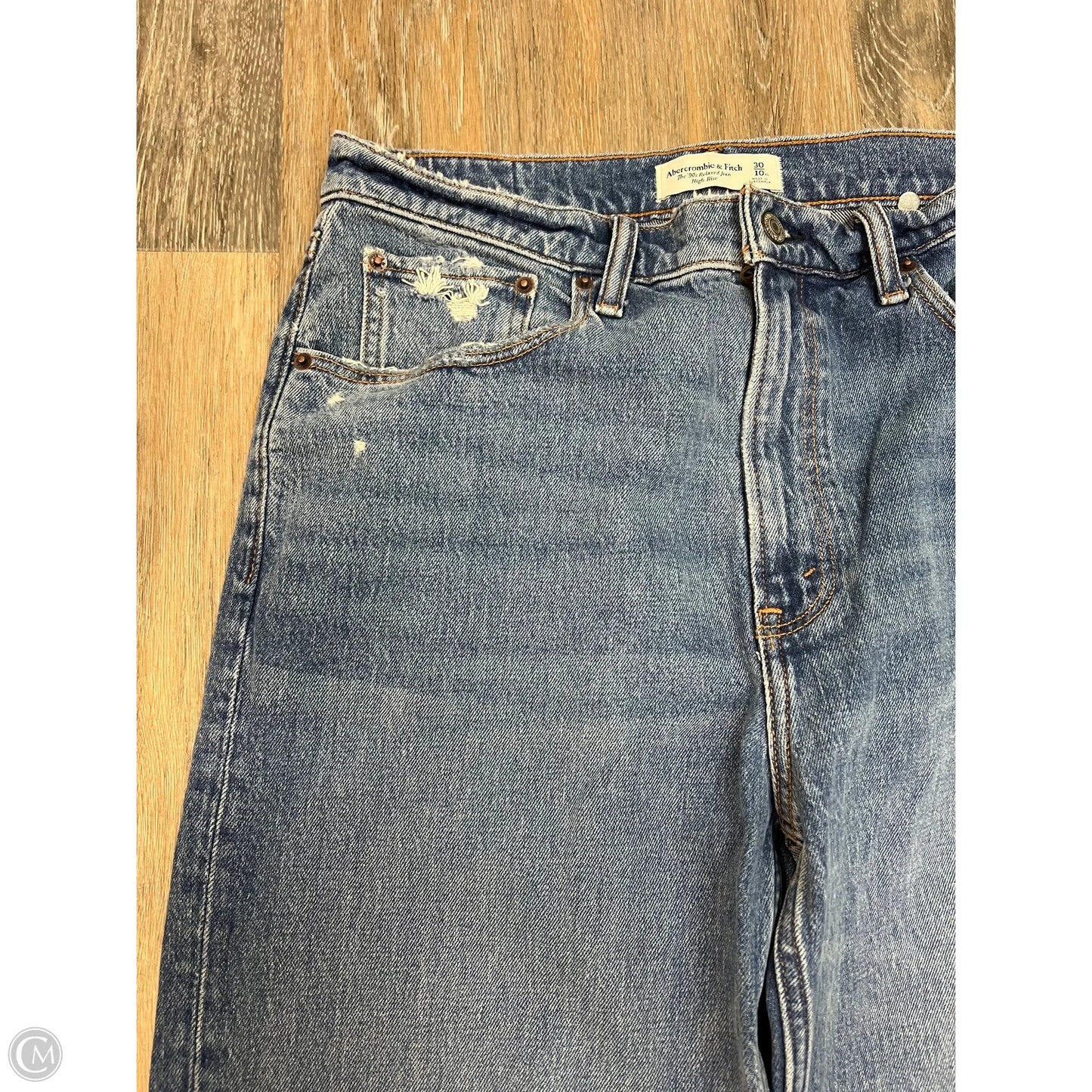 -Jeans Straight By Abercrombie And Fitch In Blue Denim, Size: 10l