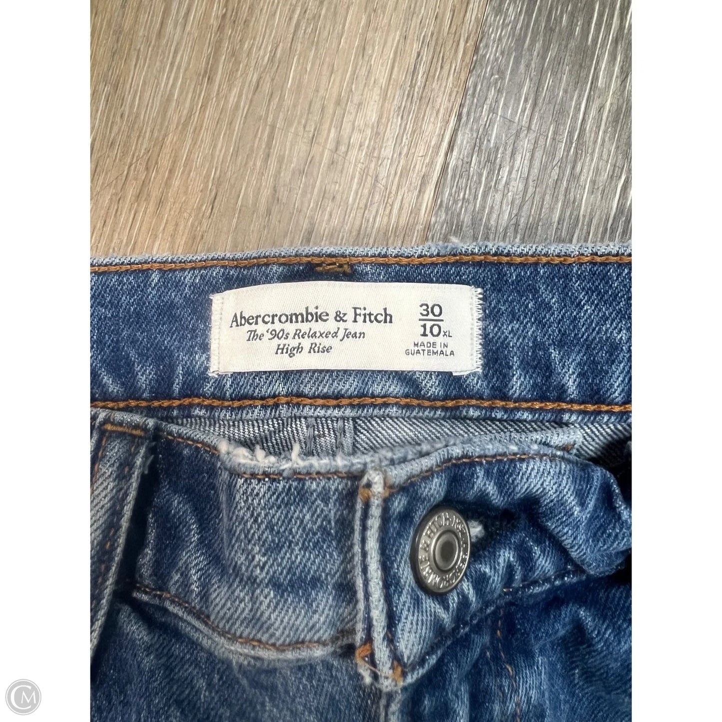 -Jeans Straight By Abercrombie And Fitch In Blue Denim, Size: 10l