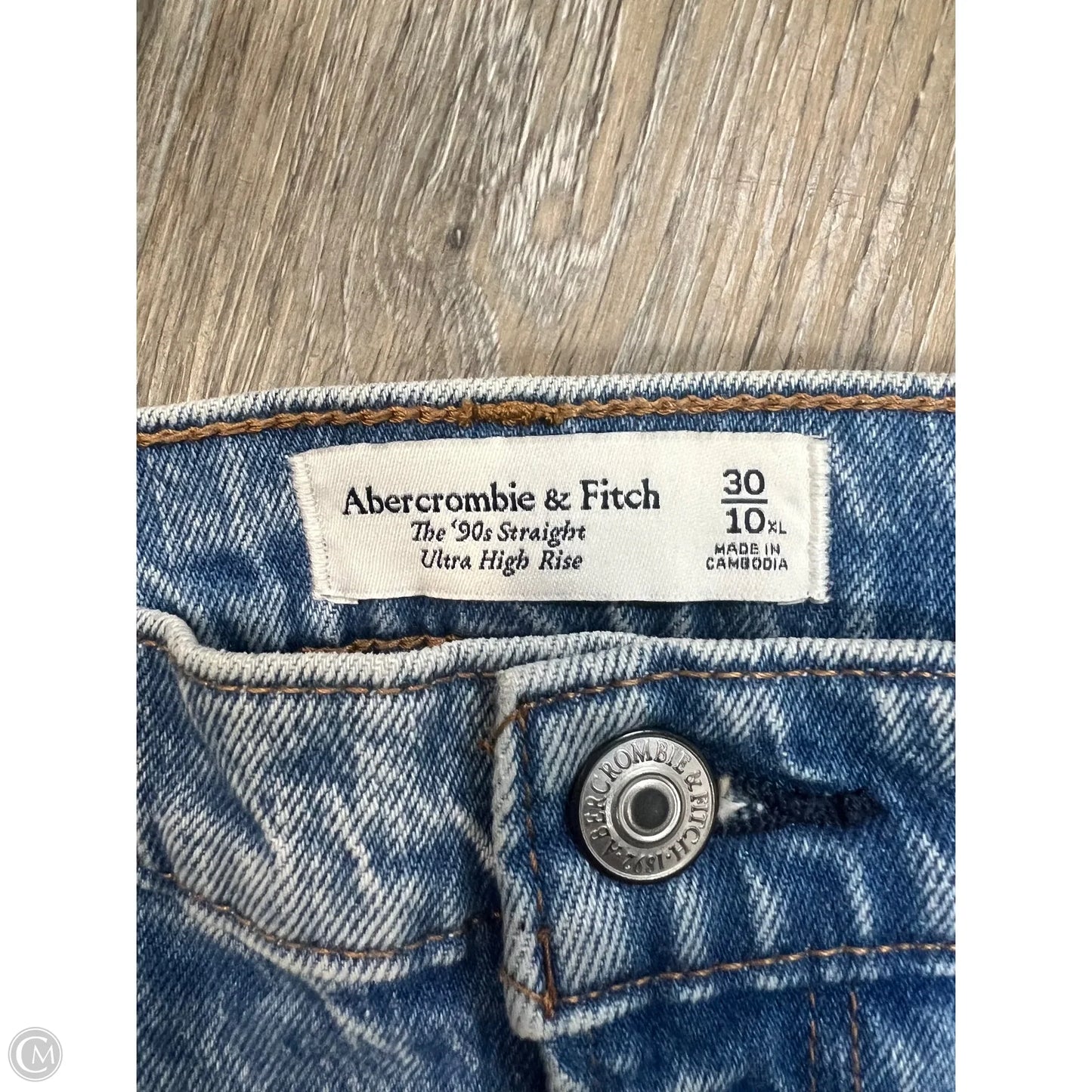 Jeans Straight By Abercrombie And Fitch In Blue Denim, Size: 10l