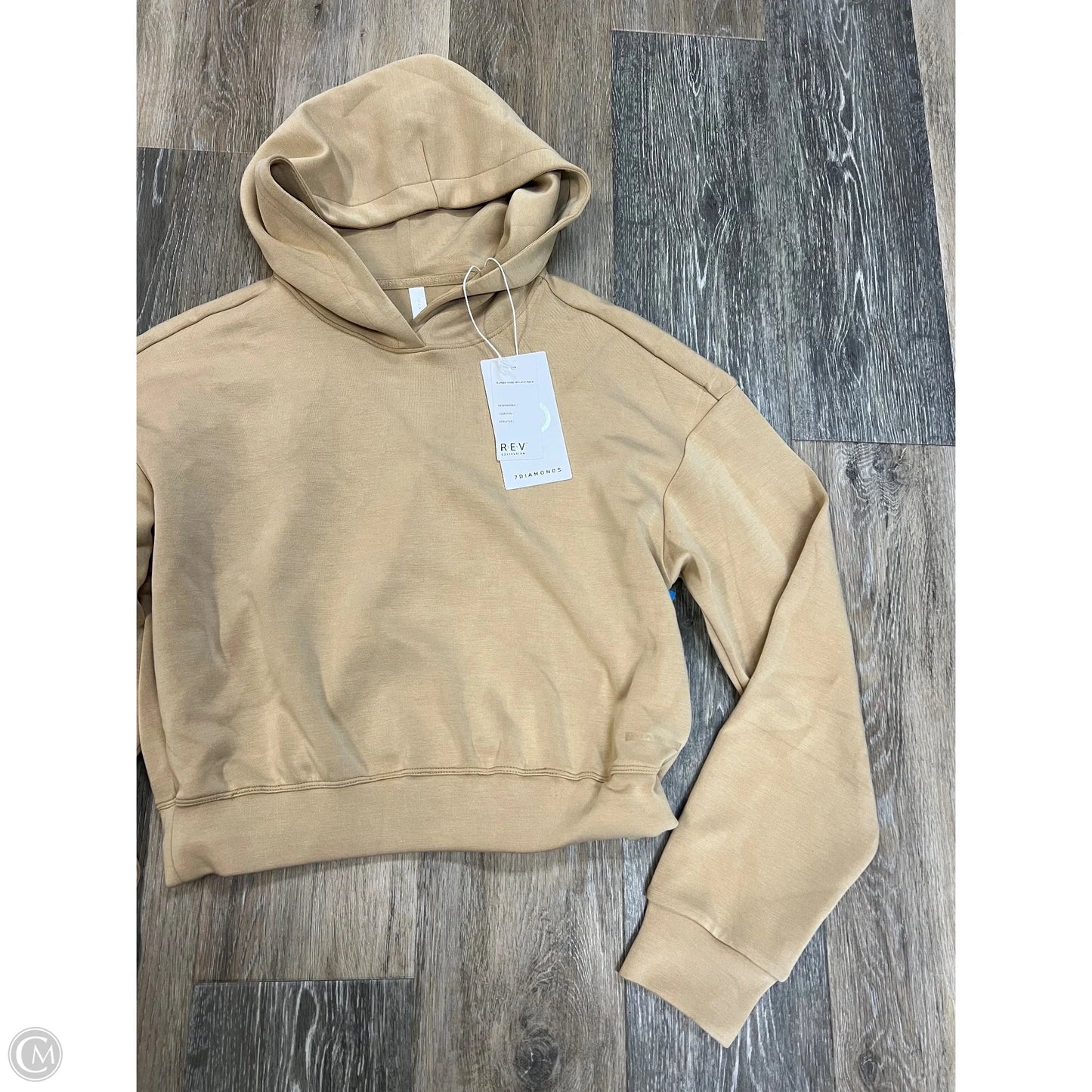 Athletic Sweatshirt Hoodie By 7 Diamonds In Yellow, Size: L