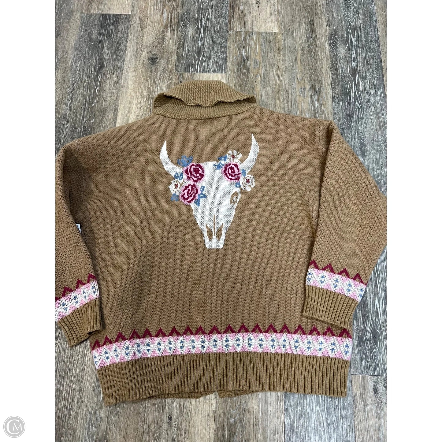 Sweater Cardigan By Savanna Jane In Tan, Size: 2x