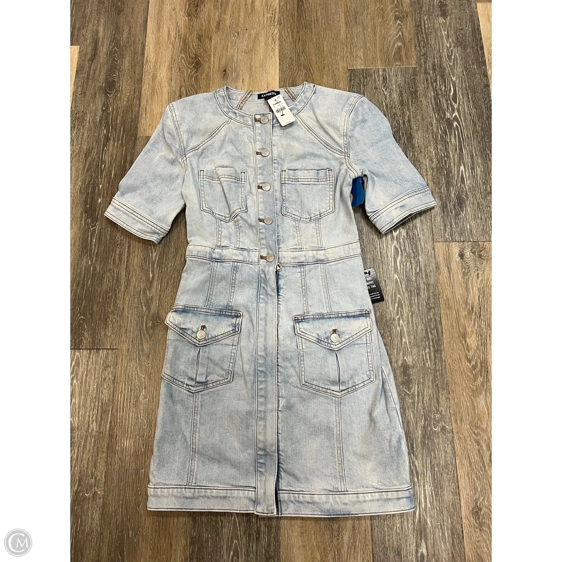 express denim dress Dress Casual Short By Express In Blue Denim, Size: S