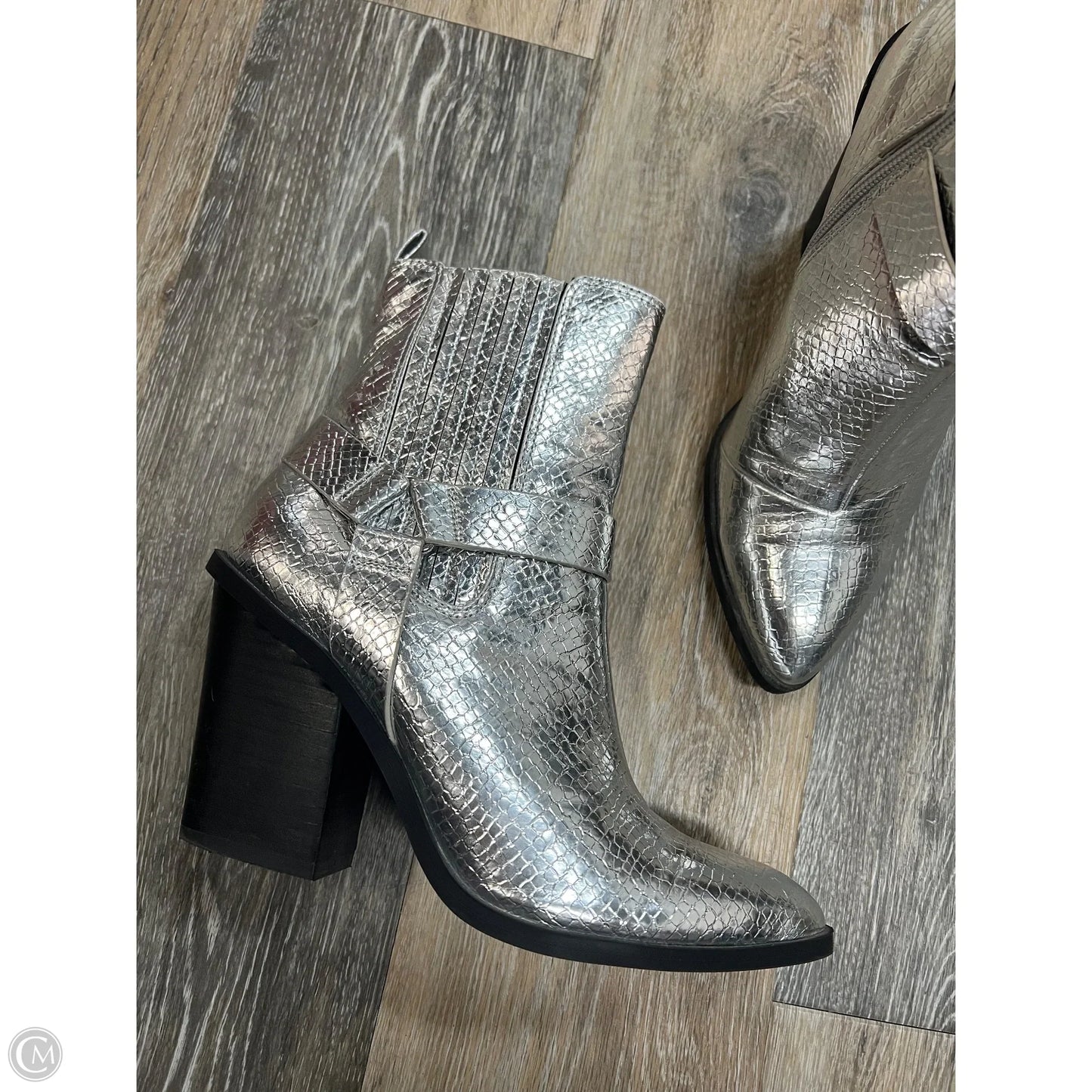 Boots Ankle Heels By Dolce Vita In Silver, Size: 8