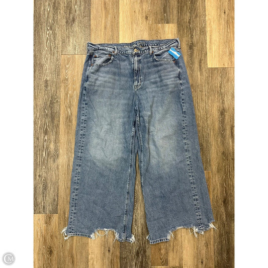 Jeans Wide Leg By American Eagle In Blue Denim, Size: 18