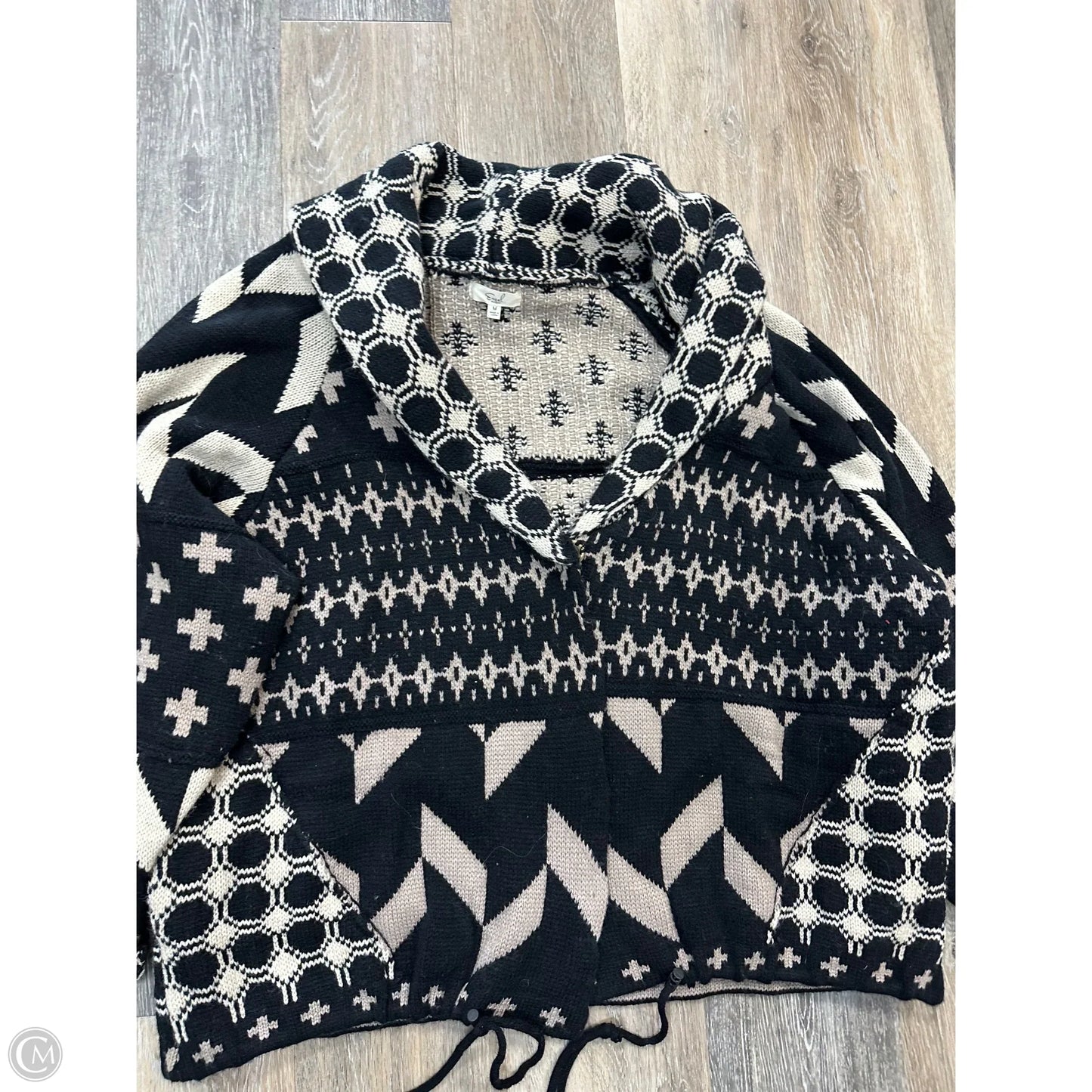 Sweater Cardigan By Easel In Black, Size: M