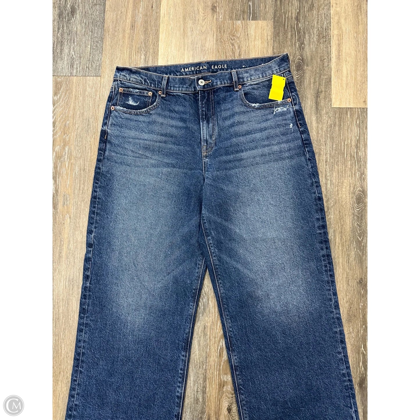 Jeans Wide Leg By American Eagle In Blue Denim, Size: 14