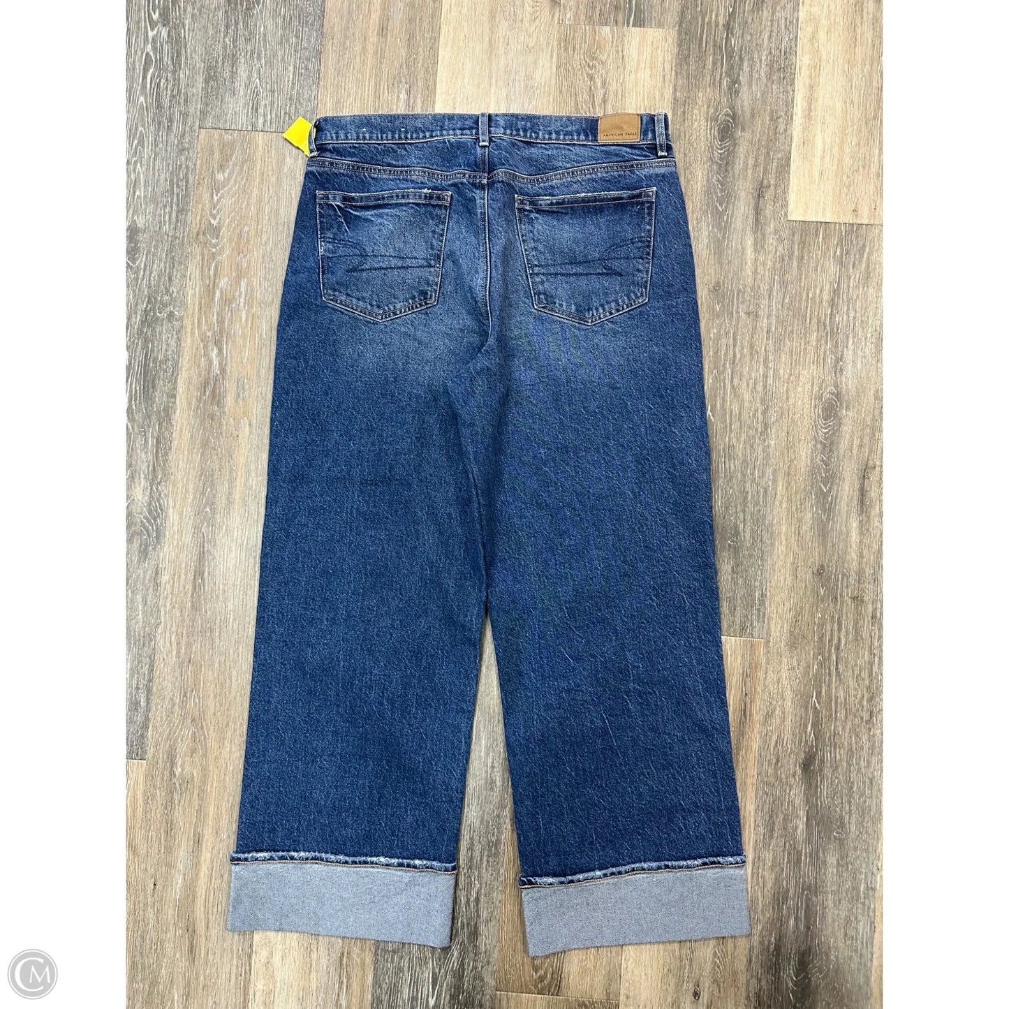 Jeans Wide Leg By American Eagle In Blue Denim, Size: 14