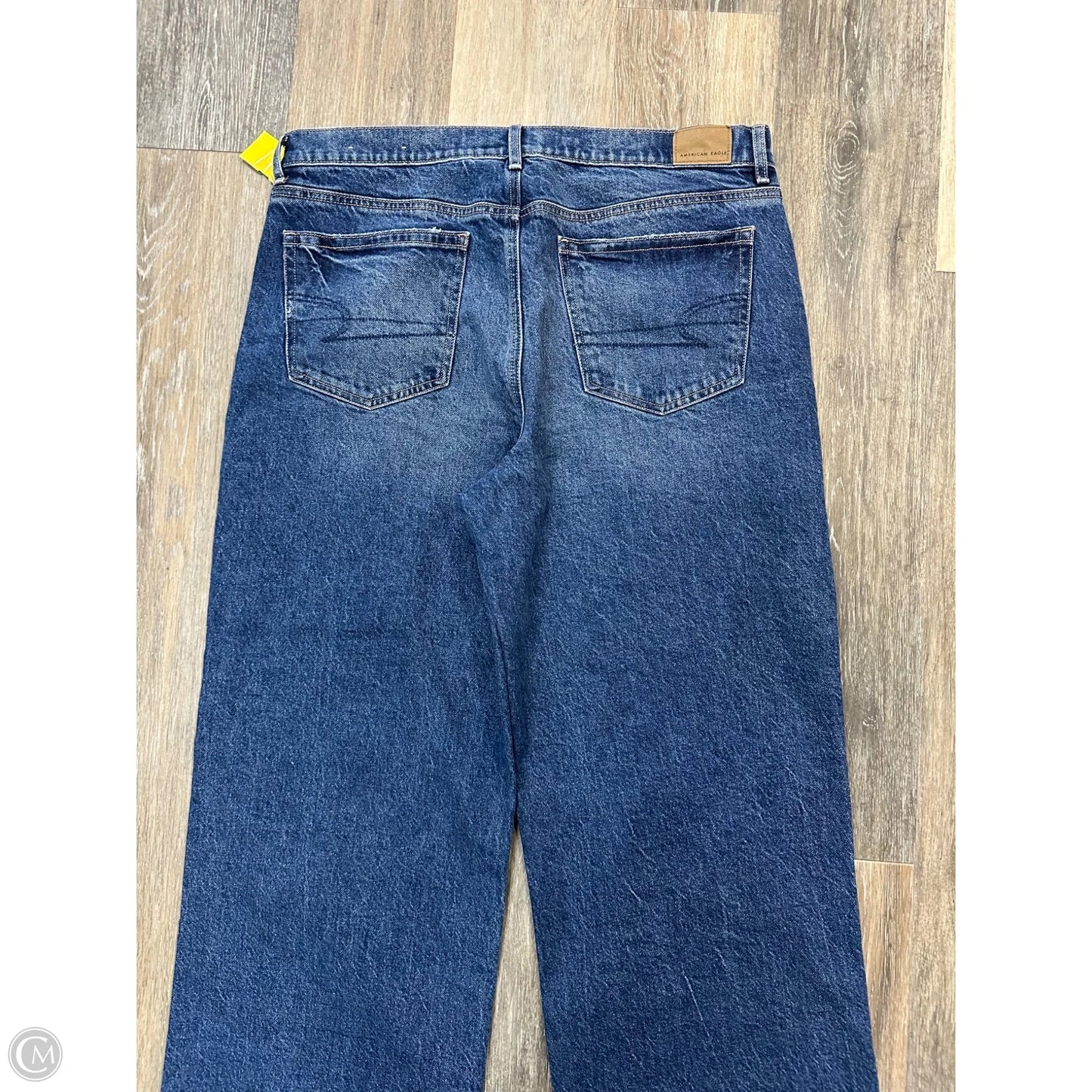 Jeans Wide Leg By American Eagle In Blue Denim, Size: 14