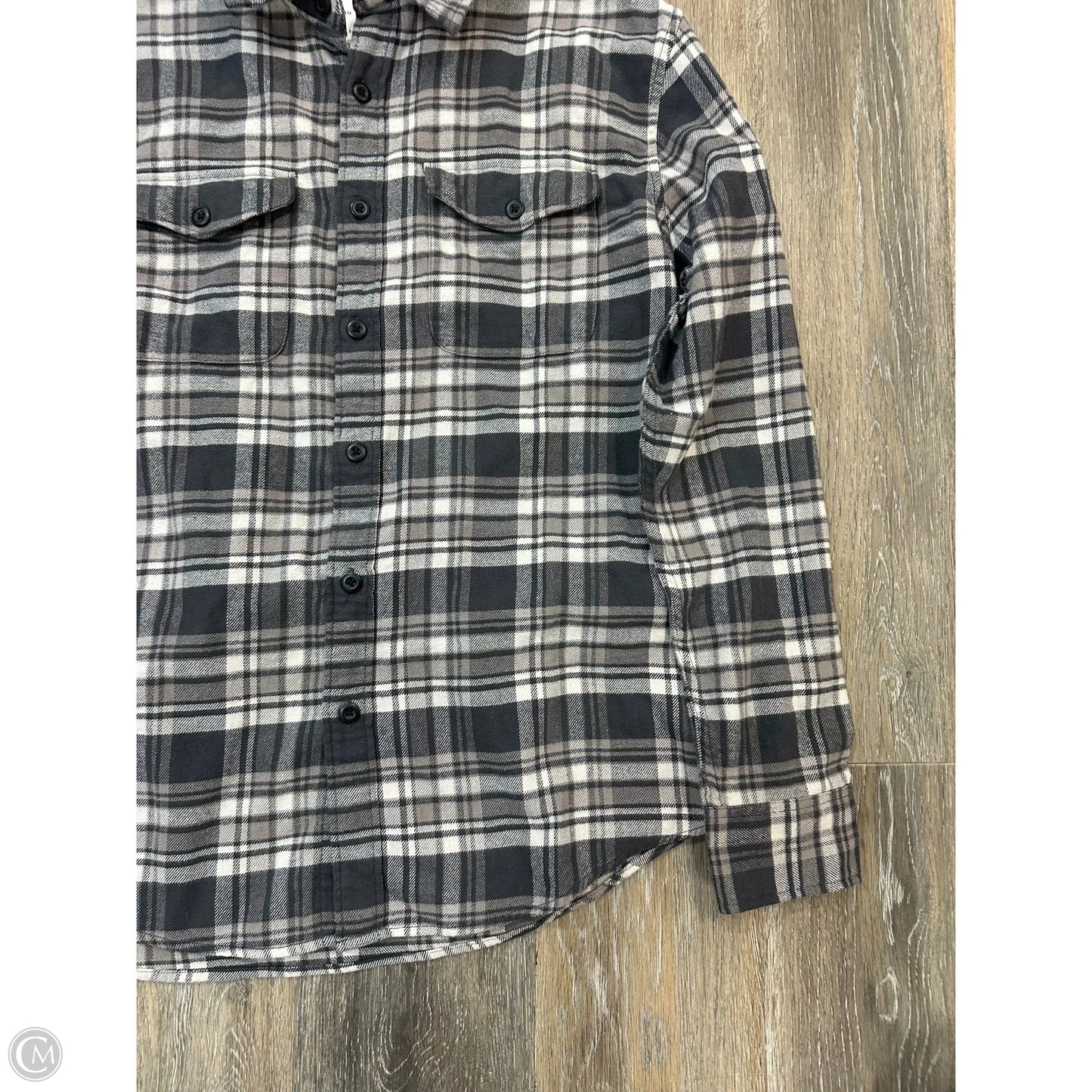 Blouse Long Sleeve By American Eagle In Plaid Pattern, Size: M