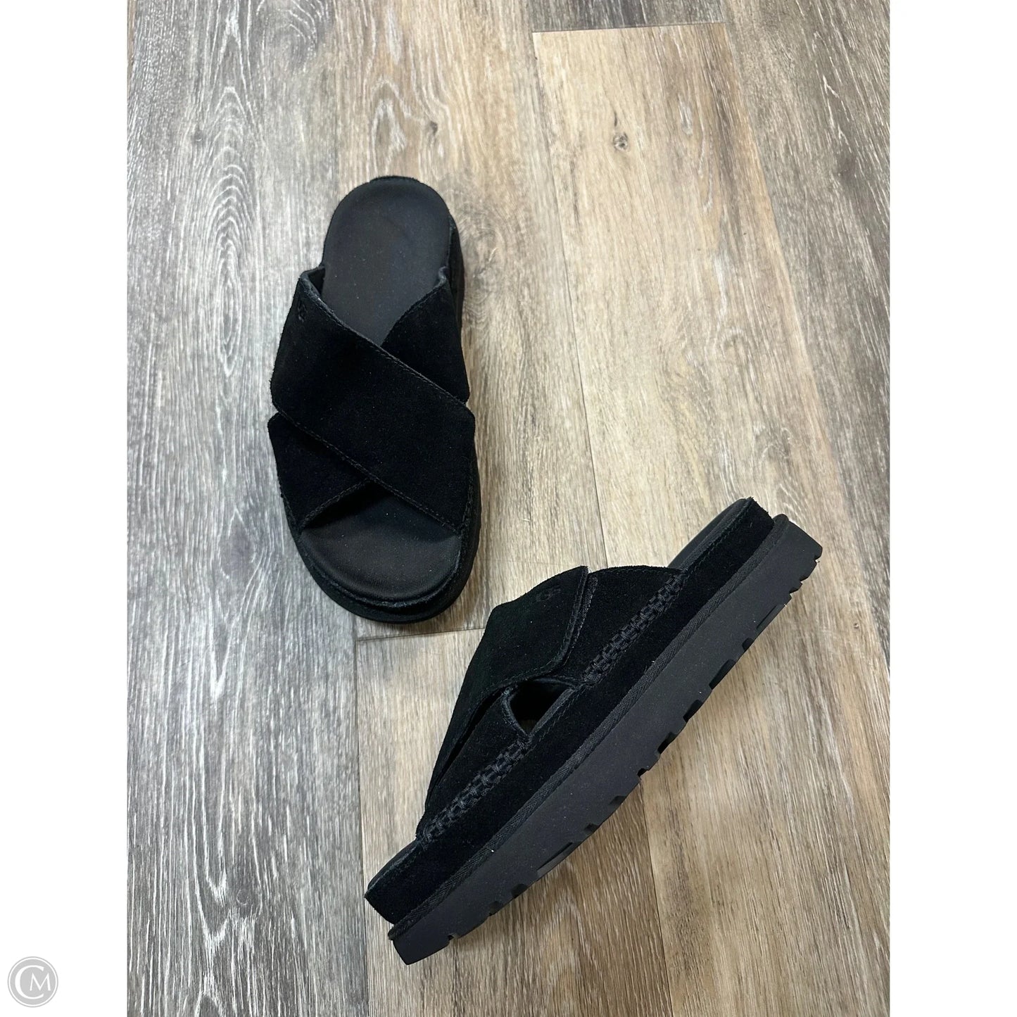 Sandals Designer By Ugg In Black, Size: 8.5