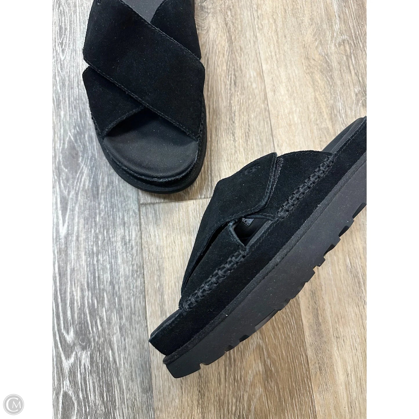 Sandals Designer By Ugg In Black, Size: 8.5