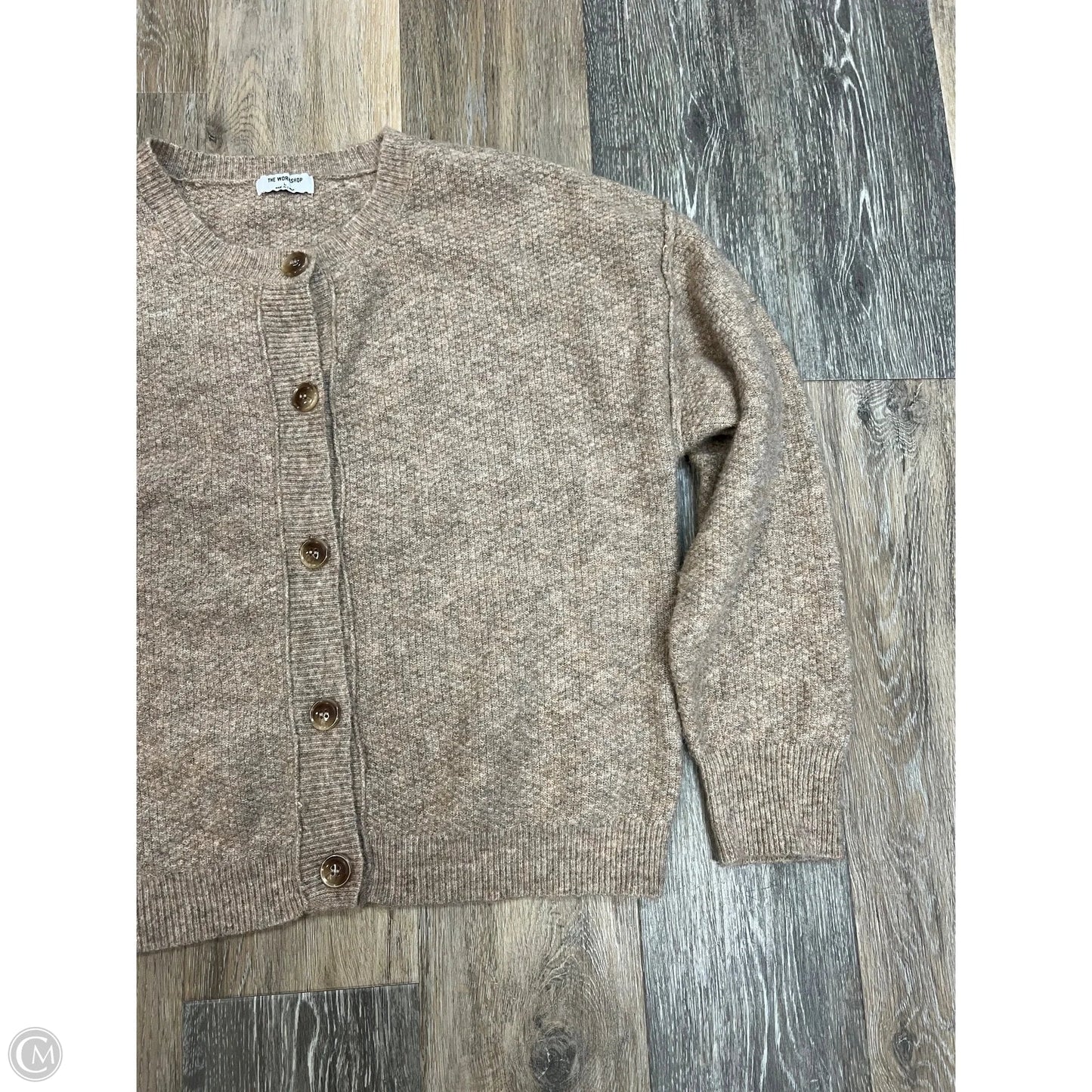 Sweater Cardigan By Workshop In Tan, Size: L
